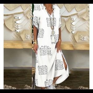 🔥🔥White Lettered Shirt Dress Size XL New